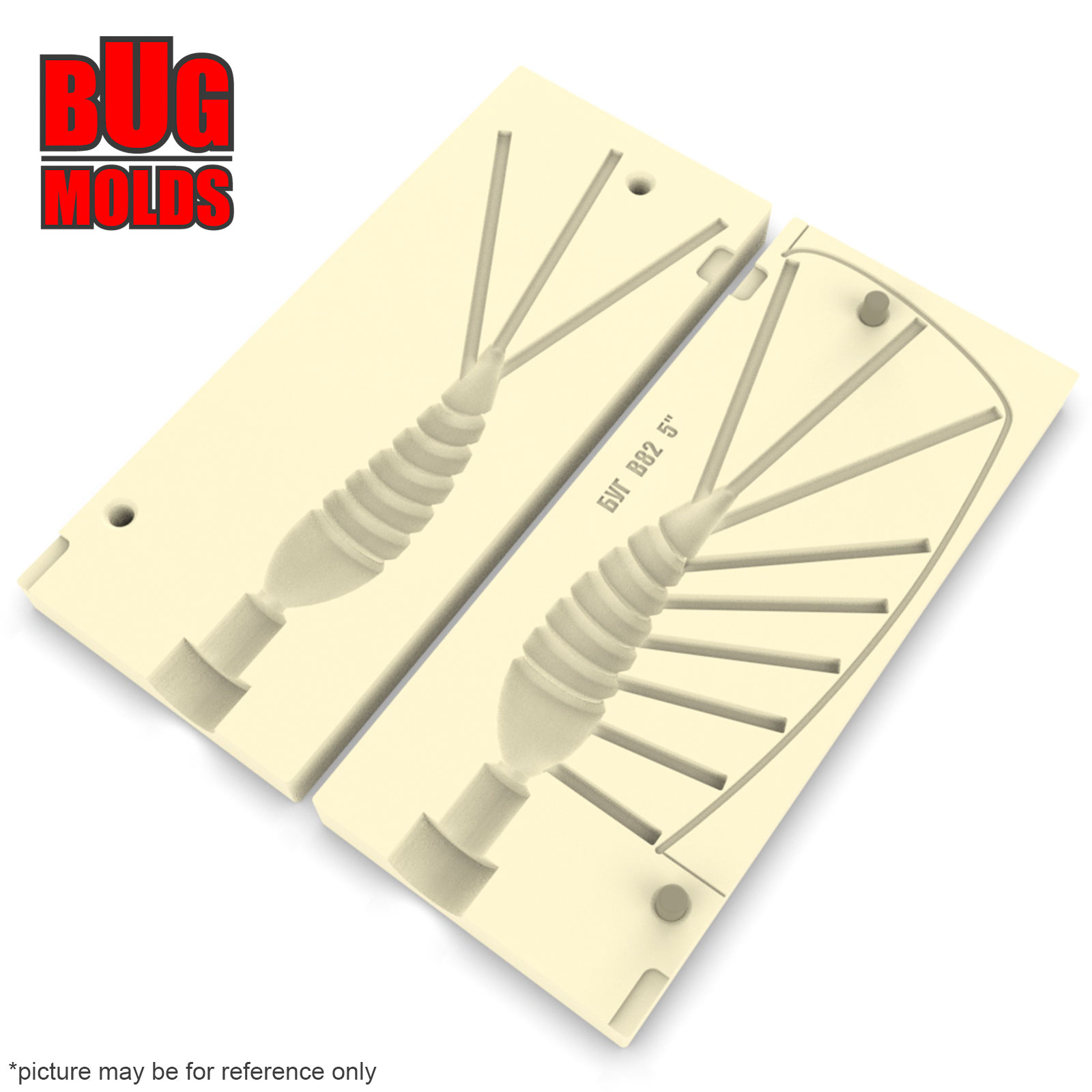 Aluminum stone plastic soft bait mold Gammarus 5 inch inch model B82