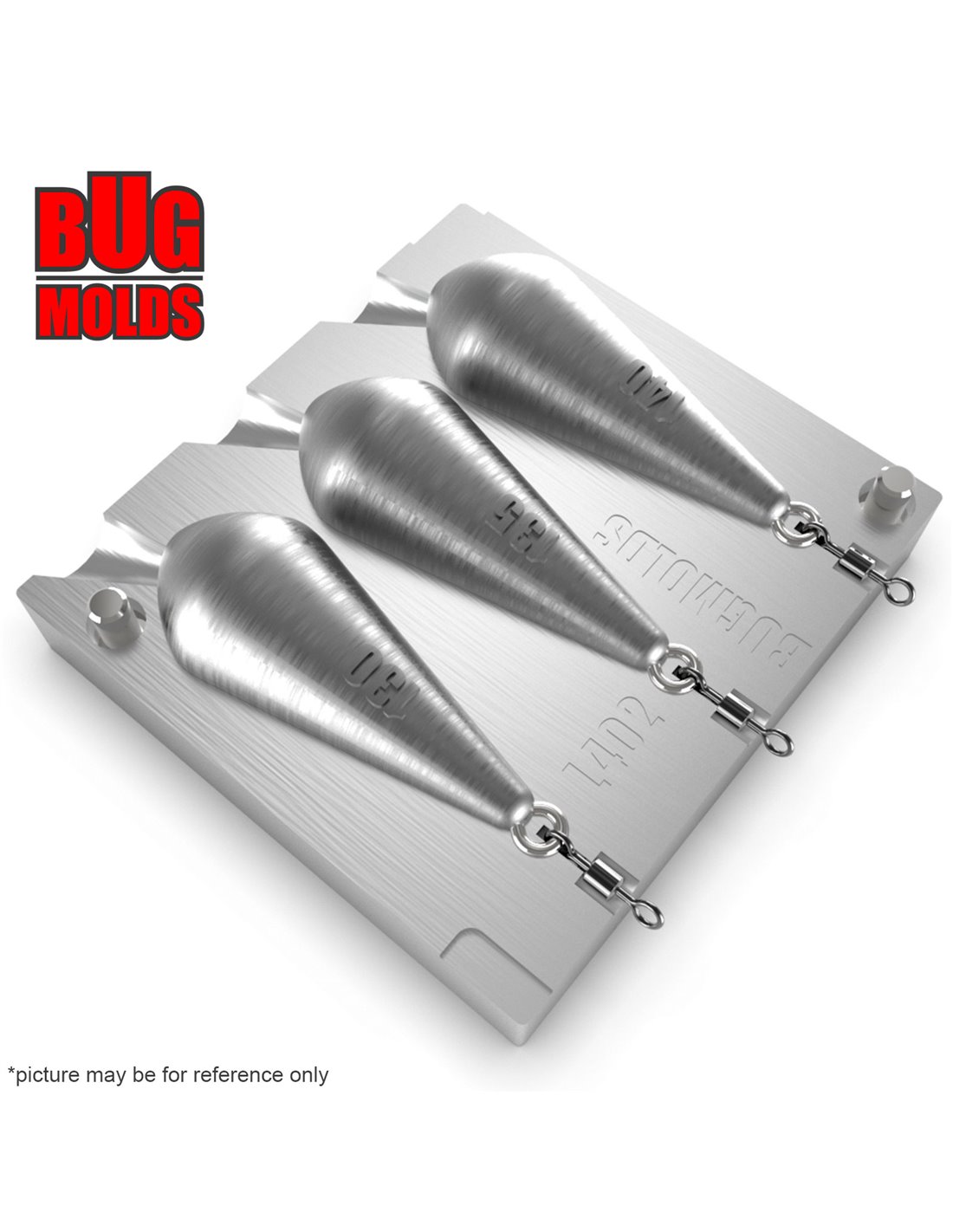 Aluminum CNC Mold Carp Sinker Exocet 130140g 3cav 130135140g ID