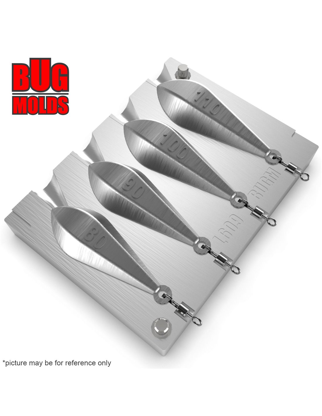 Aluminum CNC Mold Carp Sinker Horizon 80110g 4cav 8090100110g ID