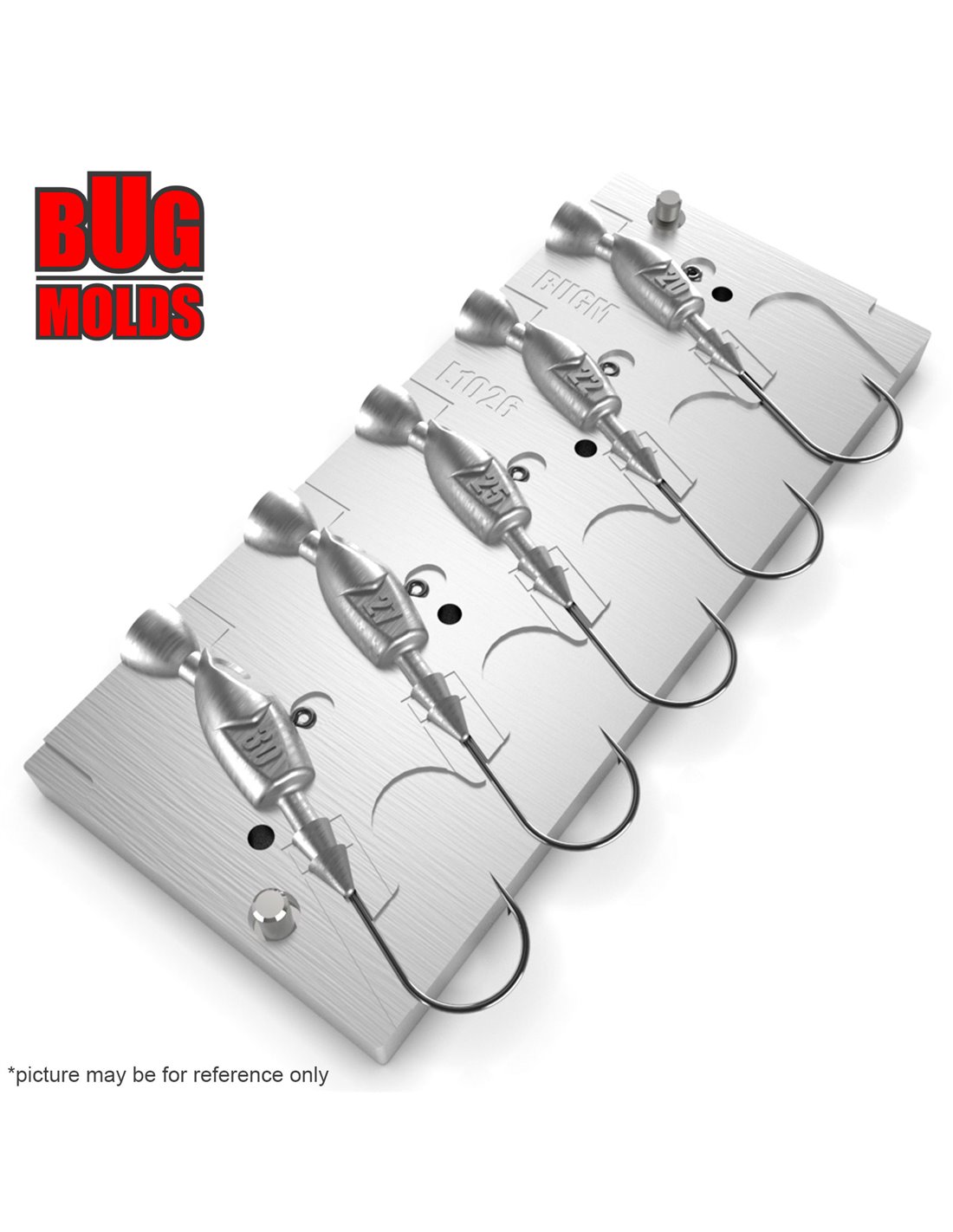 Aluminum CNC Mold Jig Head Fish Shape 2030g 5cav 2022252730g ID