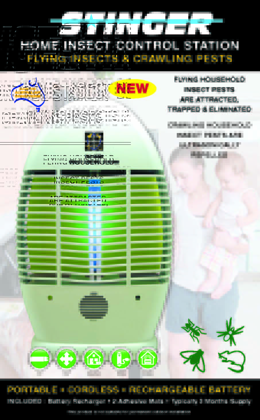 Stinger Home Control Box Bug Zappers and Replacement Globes