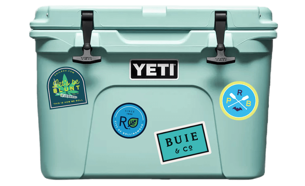Yeti cooler with Buie sticker Buie & Co