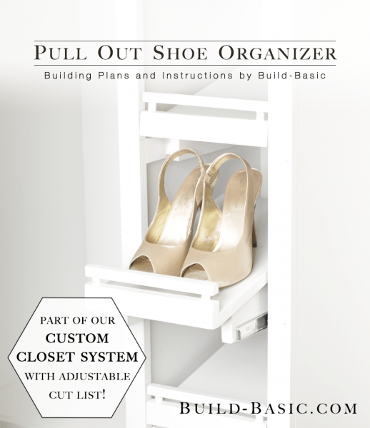 The Build Basic Custom Closet System Pull Out Shoe Organizer