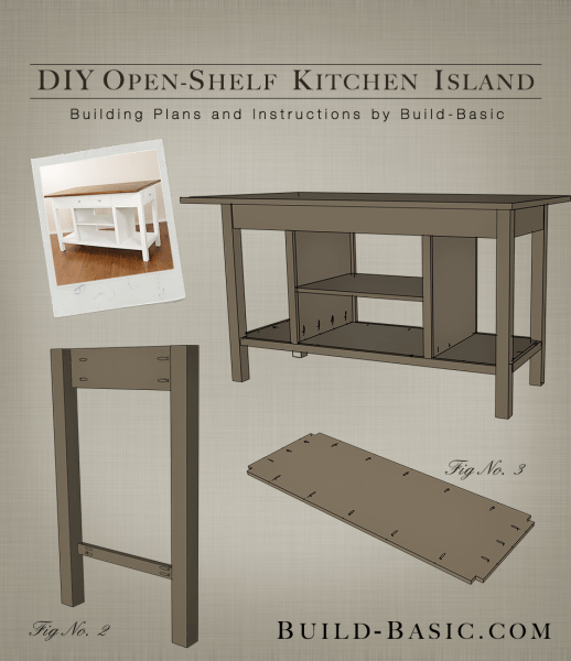 Build a DIY OpenShelf Kitchen Island Build Basic
