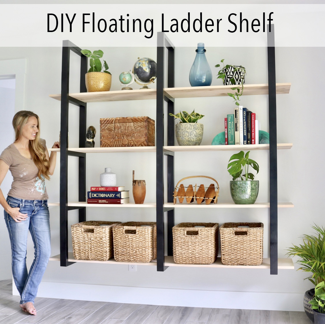 DIY Floating Ladder Shelves Build and Create Home