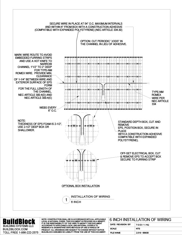2.018 - Installation of Wiring (DWG) - BuildBlock Insulating Concrete Forms