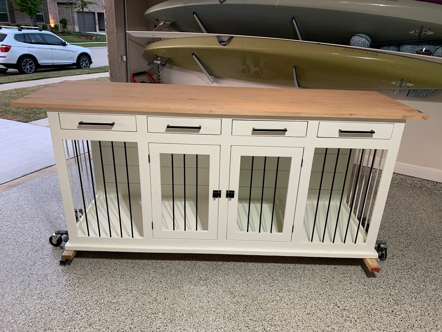 Tall Double Dog Kennel TV Stand DIY Plans Build Blueprint