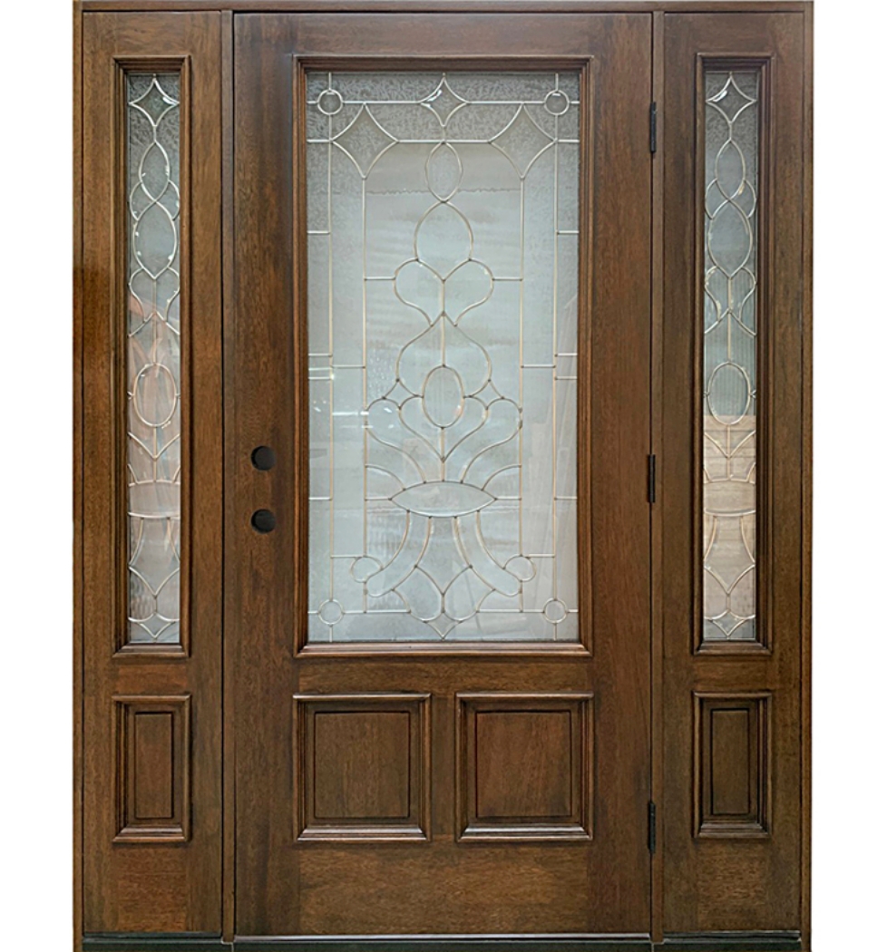 Mahogany Decorative Glass Door (Factory Finished) 1,995 Builders Surplus