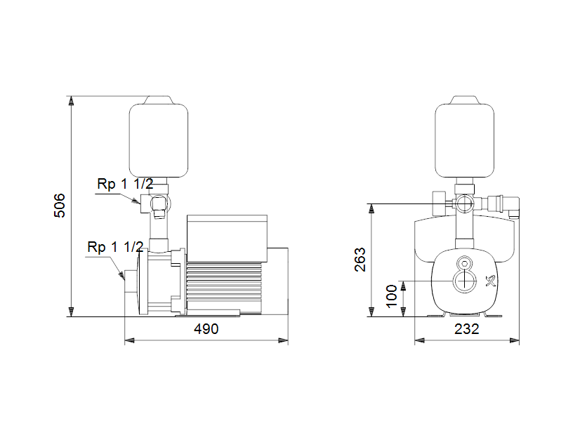 GRUNDFOS CMBE10-54 (2HP) VARIABLE SPEED WATER BOOSTER PUMP – Builders