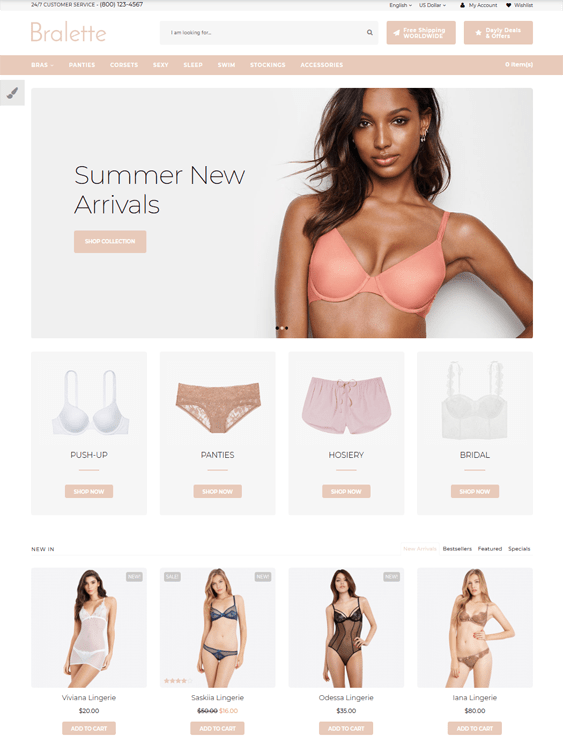 7 of the Best OpenCart Themes for Selling Lingerie & Underwear