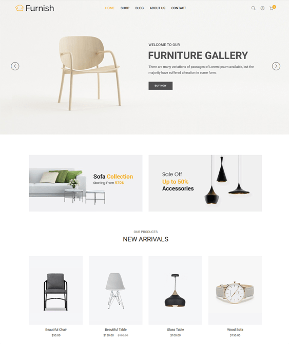 Responsive Shopify Themes For Online Furniture Stores