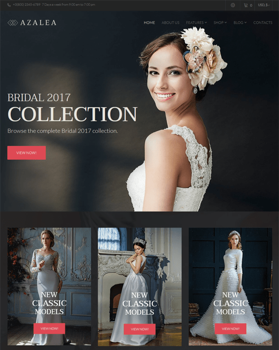 7 of the Best Themes for Bridal & Wedding Stores