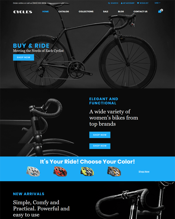 Responsive Shopify Themes For Online Bike And Cycling Stores