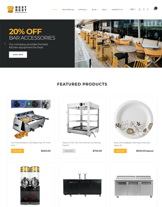 Shopify Themes For Selling Kitchen Supplies Like Bakeware, Cookware