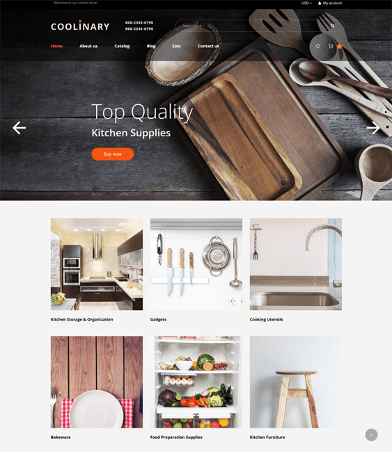 Shopify Themes For Selling Kitchen Supplies Like Bakeware, Cookware