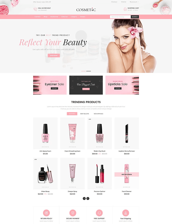 Stunning Shopify Themes for Online Beauty Stores
