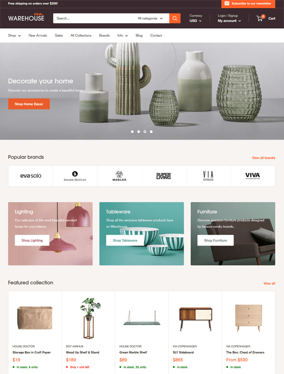 Stylish Home Decor And Interior Design Shopify Themes