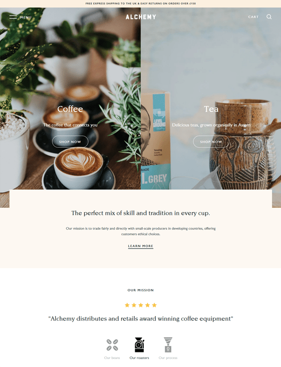 8 of the Best Shopify Themes for Online Coffee Shops Buildify