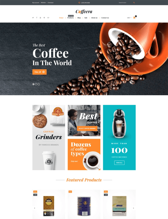 Responsive Shopify Themes For Online Coffee Shops