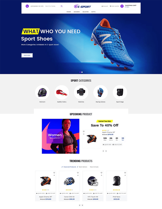 Cool Shopify Themes For Online Sports Stores