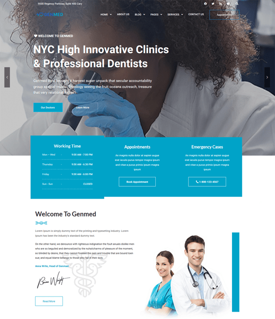 Dynamic WordPress Themes For Dentists And Dental Clinics