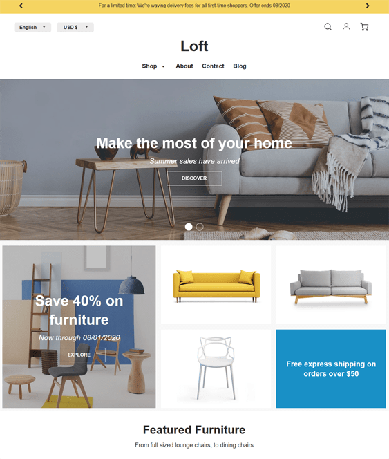 Elegant And Modern Shopify Themes For Furniture Stores