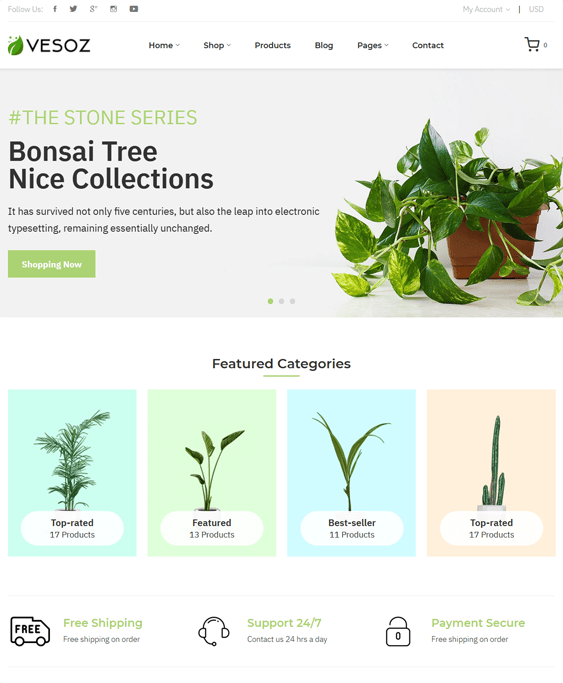Crisp and Clean Shopify Themes For Selling Plants And Flowers