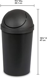 Sterilite 11.4 Liter SwingTop Wastebasket Black Building Depot
