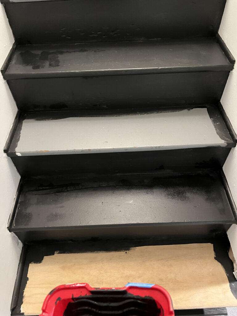 Paint Your Basement Stairs Black on a Budget DIY Building Bluebird