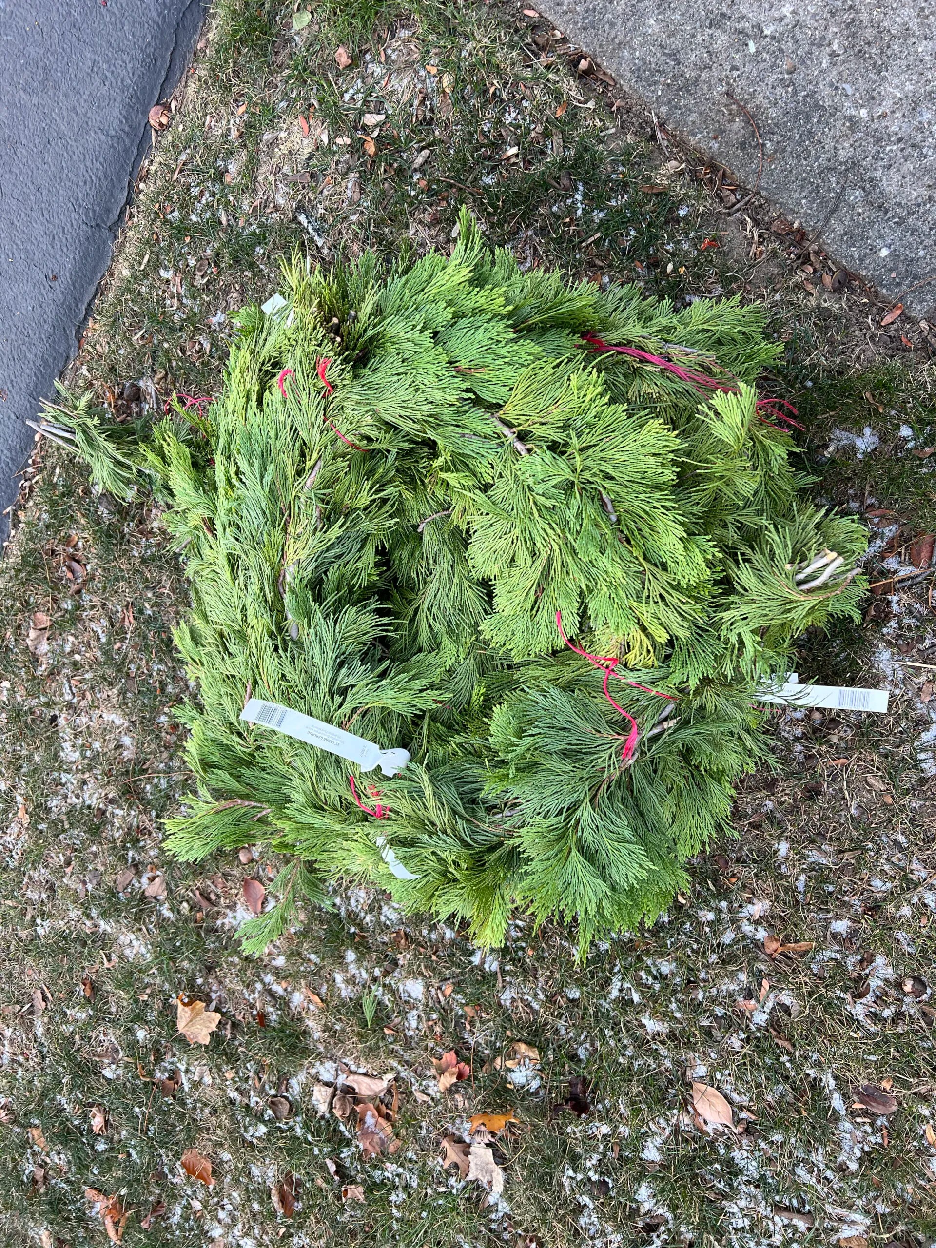 How to Hang Christmas Garland Outdoors with Lights Building Bluebird