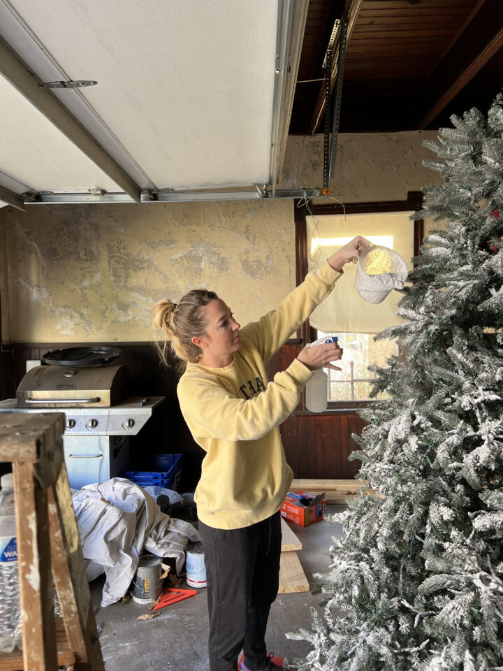 How to Flock a Christmas Tree Trendy Holiday DIY Building Bluebird