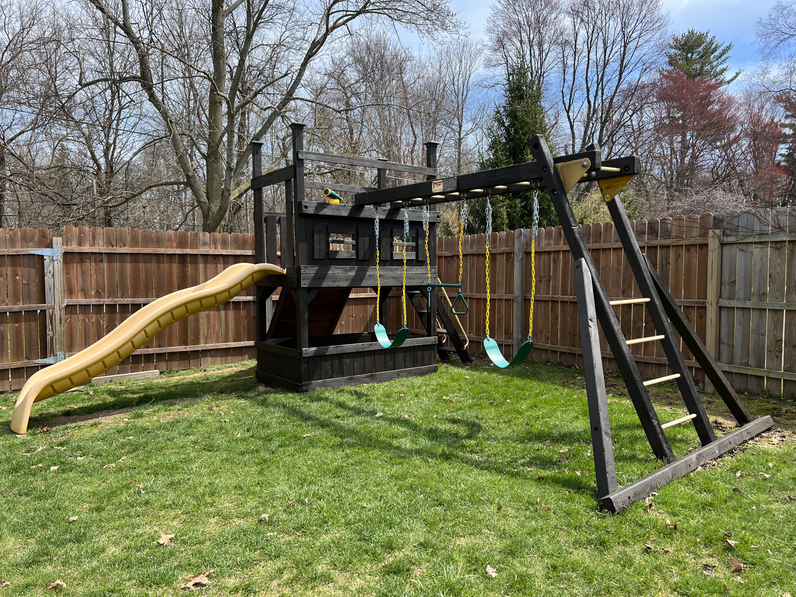 Old Swing Set Makeover Reveal Easy DIY Building Bluebird