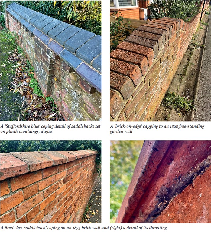 Copings and cappings on brick walls