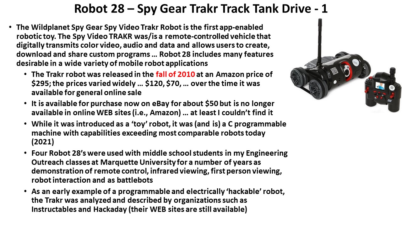 Robot 28 Spy Gear Trakr Track Tank Drive Build Mobile Robots