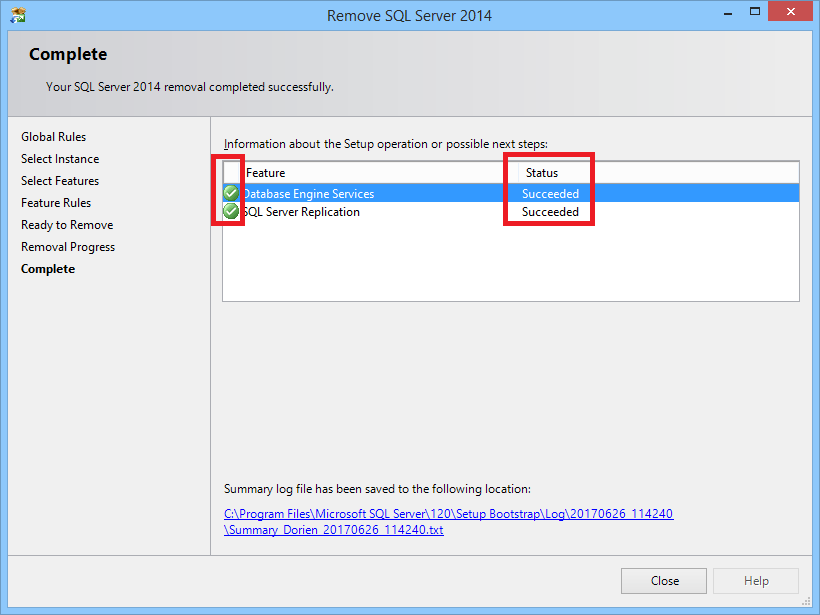 How to manually remove an SQL database