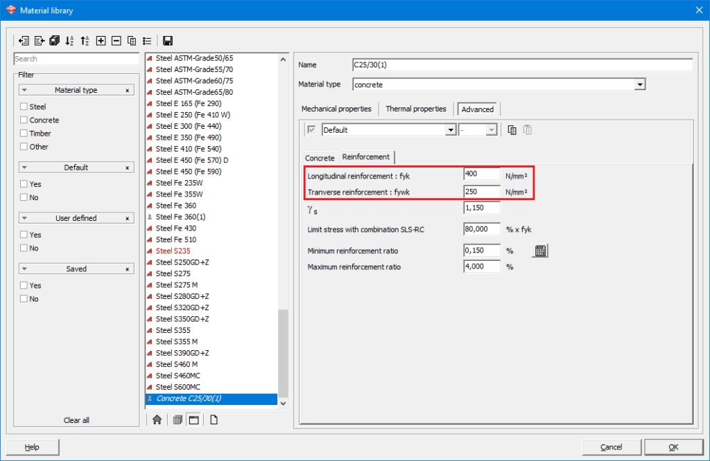 How to change the reinforcement steel grade BuildSoft Support