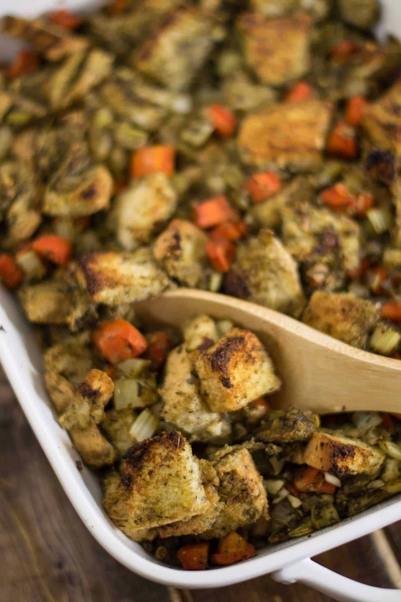 Easy Vegan Stuffing Recipe gluten free, dairy free