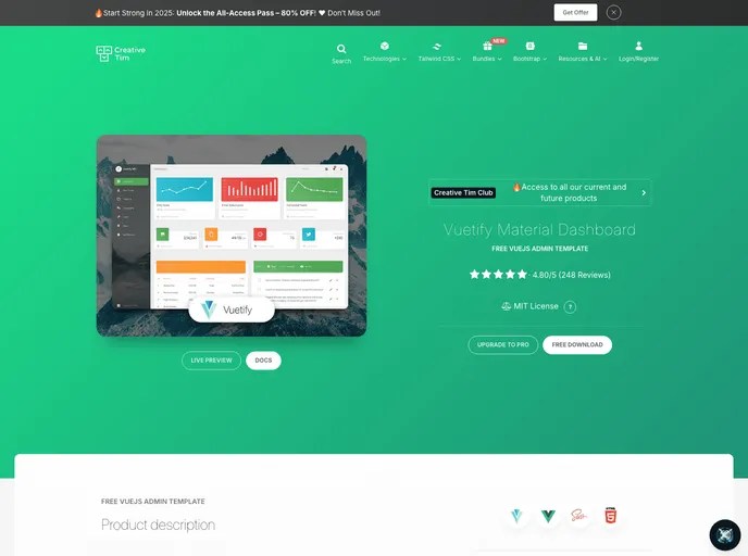 Vuetify Material Dashboard
