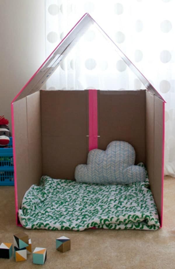 DIY FoldAway Cardboard Box Playhouse Built by Kids Empowering Kids