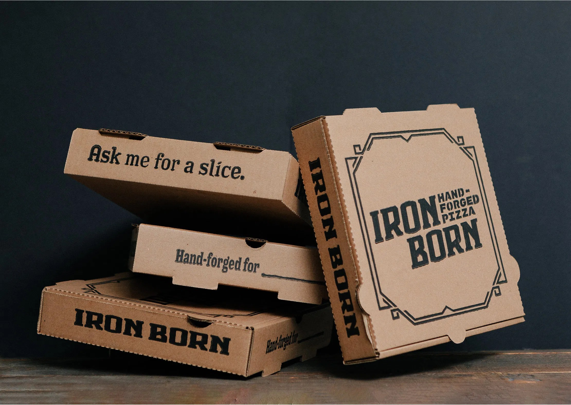 Pizza Branding Design for Iron Born Pizza Top Hat
