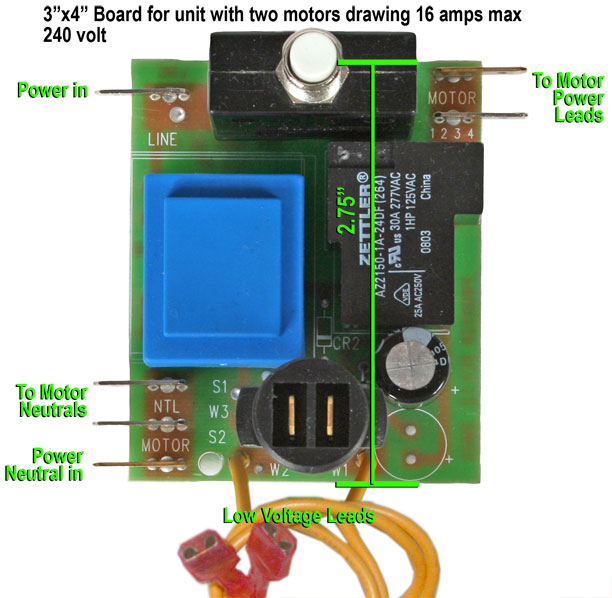 Vacuum Motor Circuit Board Dual Motor 16 amp 240v