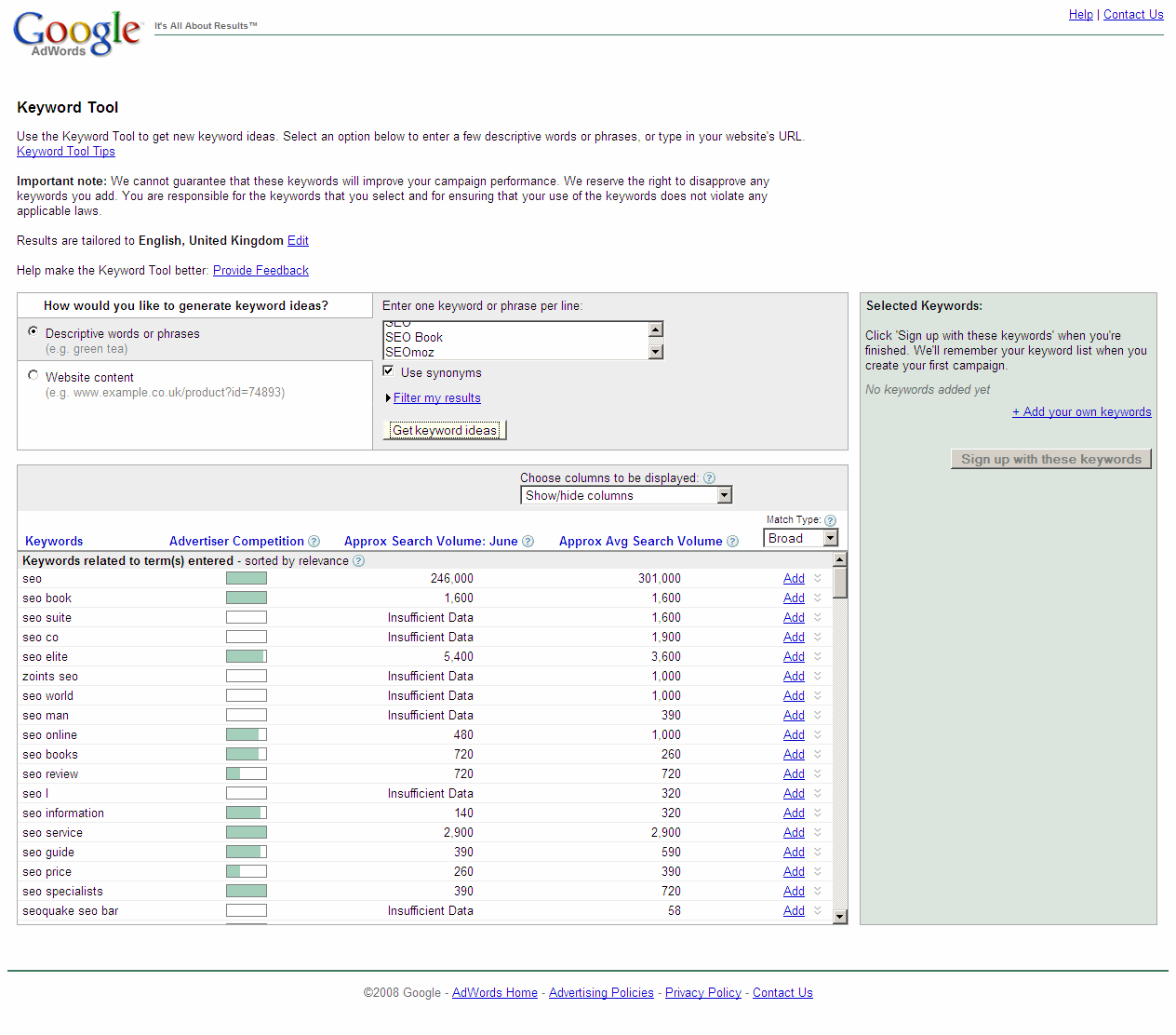 Google Keyword Tool More search volume data!