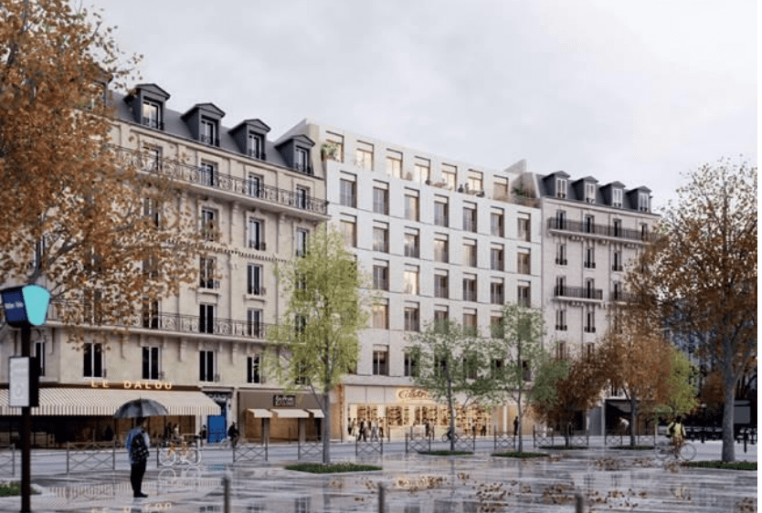 Paris12 Place De La Nation Timber Building Apartments over Active Grocery