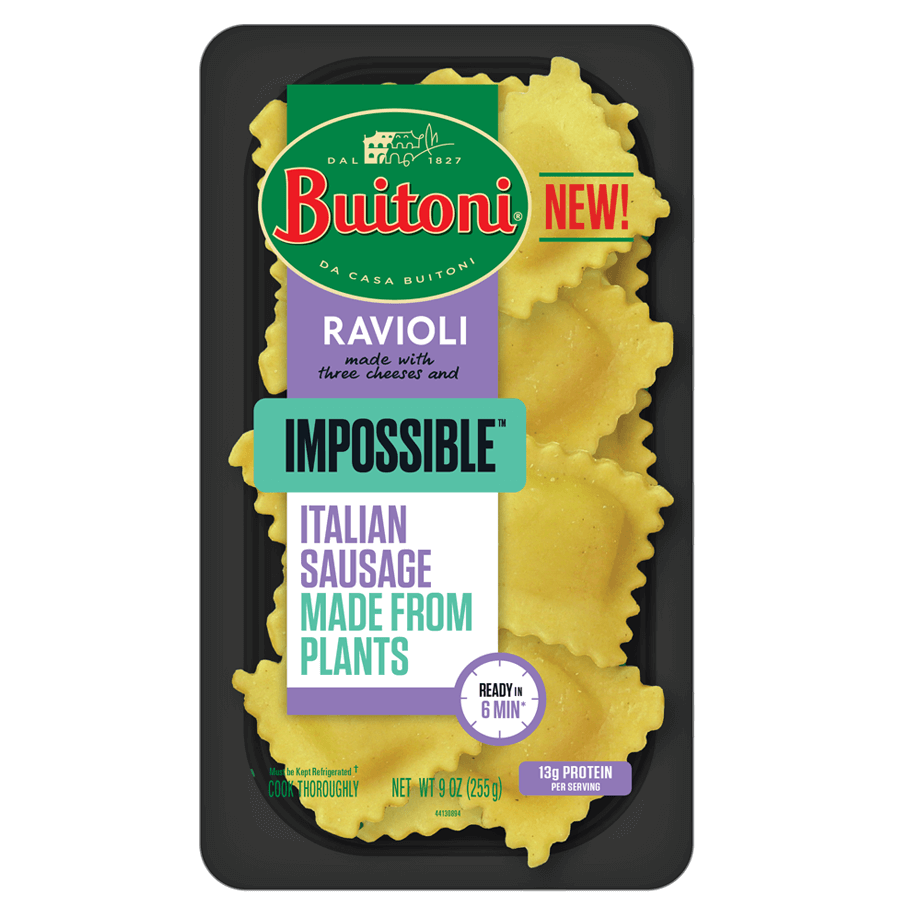 Buitoni Ravioli made with three cheeses and Impossible™ Italian Sausage Made From Plants 9 oz