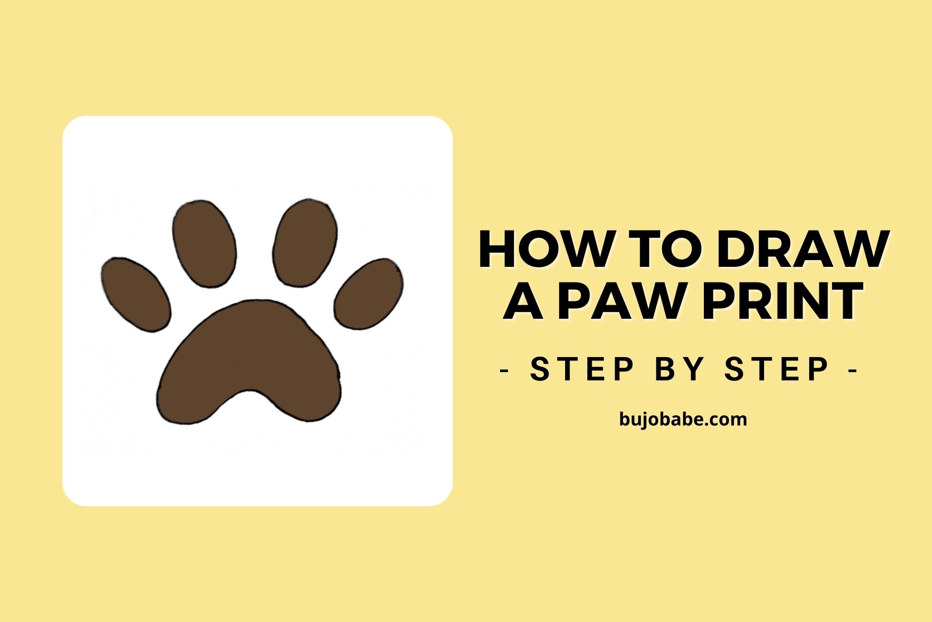 How To Draw A Paw Print Step By Step Bujo Babe