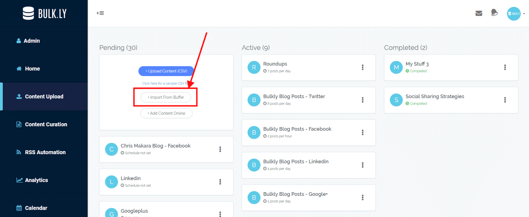 Import Buffer Posts Bulkly