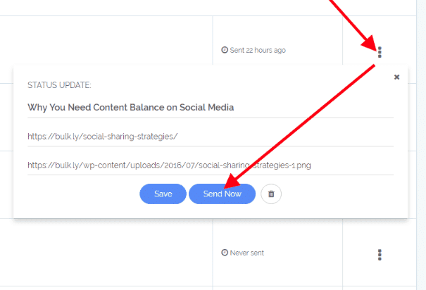 Immediately Send a Post to Buffer Bulkly