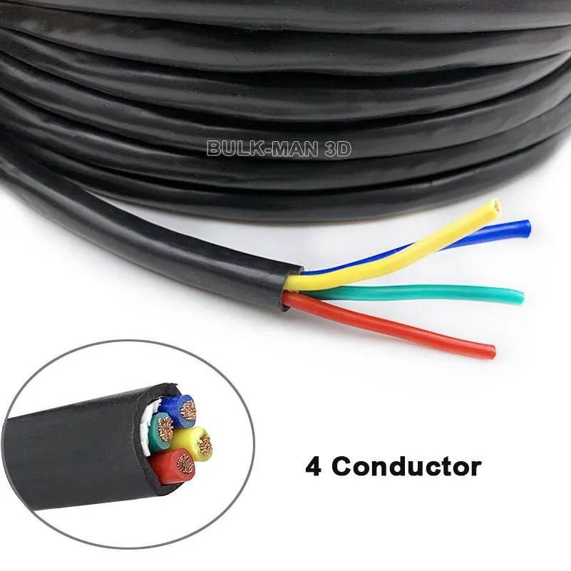 4 Core shielded Cable 1000mm/5000mm Length BulkMan 3D