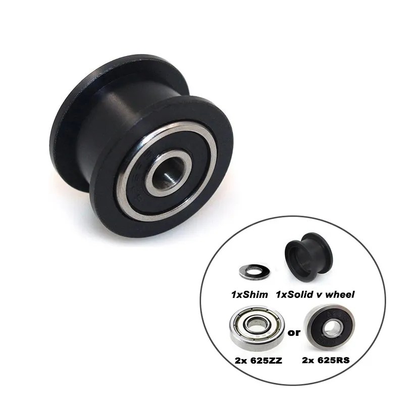 Smooth idler pulley kit with Bearing 625ZZ or 625RS BULKMAN 3D