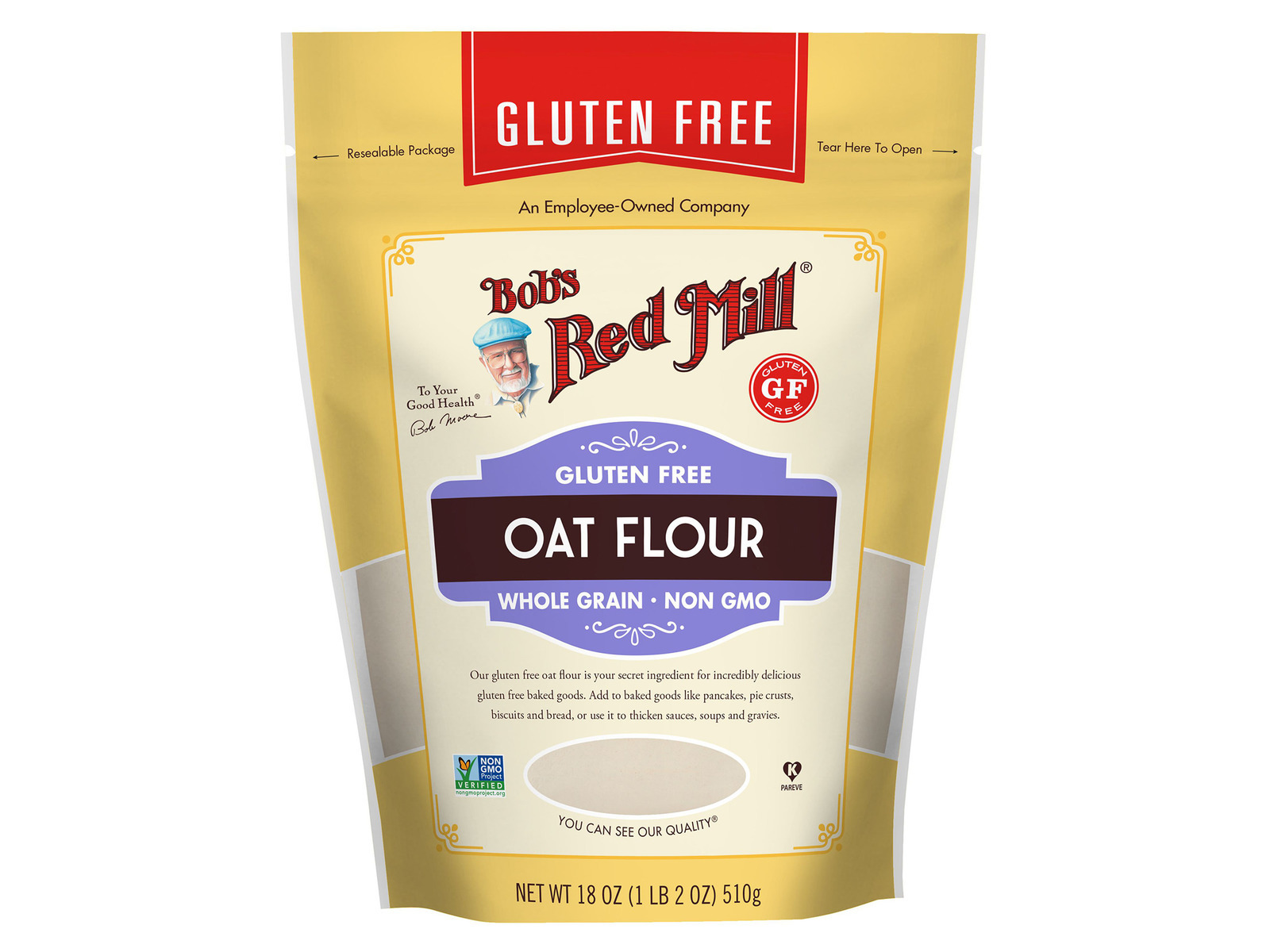 Gluten Free Oat Flour 18 oz. [Pack of 4] Bulk Nuts 4 You